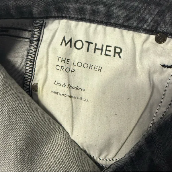 MOTHER Denim The Looker Crop Jeans Size 28 Gray Lines & Shadows - Image 5