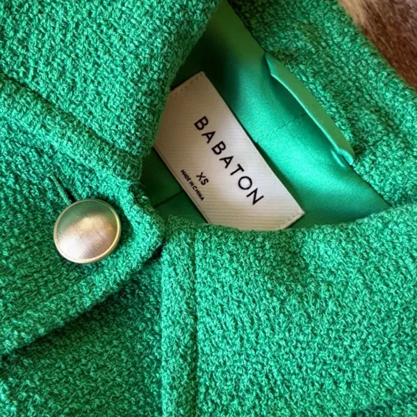 ARITZIA BABATON Green Tweed Frances Jacket In Vibrant Green Tweed Size XS‎ - Image 5