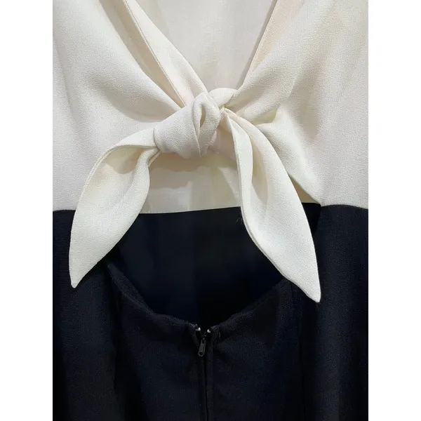 Vintage‎ Maggy London Colorblock Maxi Dress Black White Sheath Sz 4 - Image 8