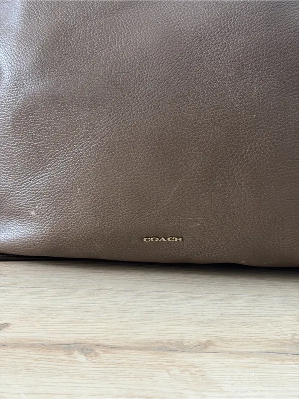 Coach Taupe Pebbled Leather Hobo Shoulder Bag - Image 2