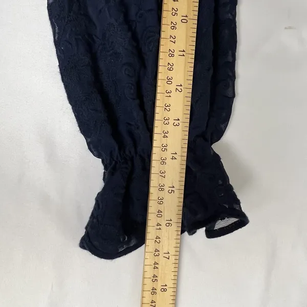 Madewell Lace Shift Dress Womens 2 Navy‎ Blue V-Neck Ruffle Sleeve F9479 - Image 7