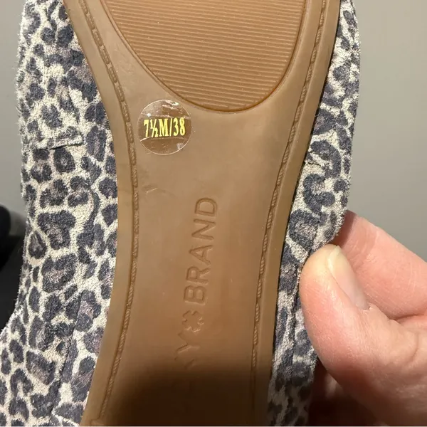 *NEW* Lucky Brand Emmie Ballet‎ Flat leopard print boho leather Size 7.5 B100 - Image 6