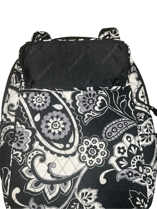 Vera Bradley Midnight Paisley Black & White Campus Backpack w/Rare Magnetic Flap - Image 3