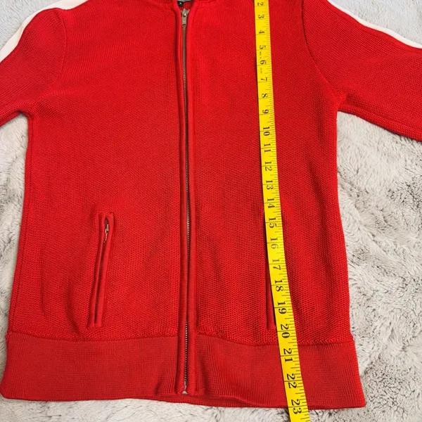 Ralph Lauren Active Red/White Hooded Zip Up Sweater Jacket Women's Size Medium‎ - Image 15