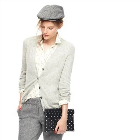 J. Crew Invitation Black and White Polka Dot Leather‎ Purse - Image 10