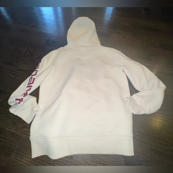 Carhartt Off-White Hoodie with Maroon Accents - Image 5