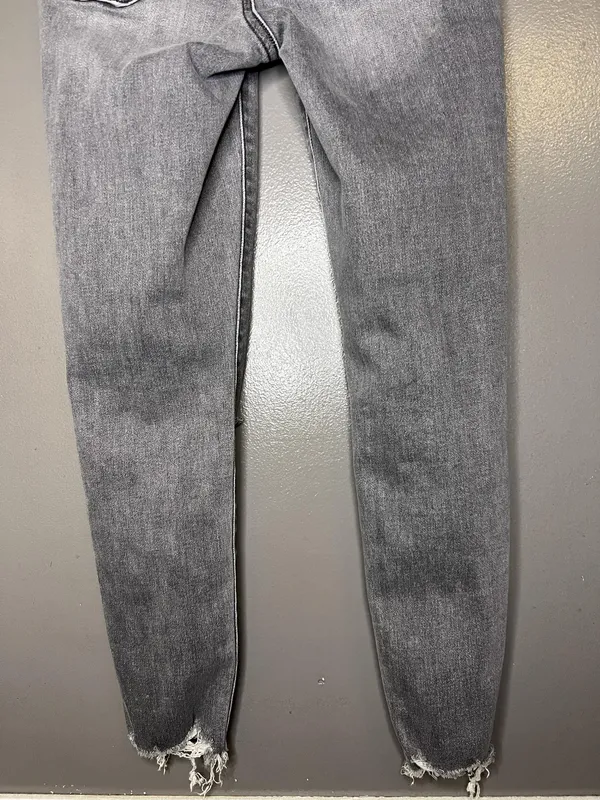 American Eagle Super Hi Rise Jegging Jeans Womens 0 X-Short Charcoal Distressed - Image 6