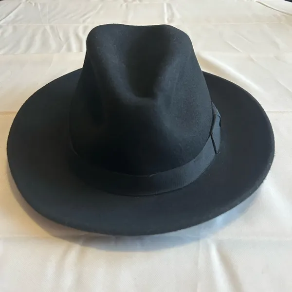 NWT Hats in the Belfry Belfry Bartolo Black Merino Wool Felt Fedora Hat Size XL - Image 2