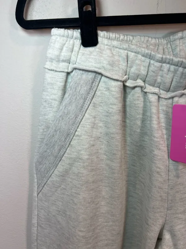Edikted Kori Oversized Wide-Leg Sweatpants Gray Melange Pocket Fleece NEW Medium - Image 5