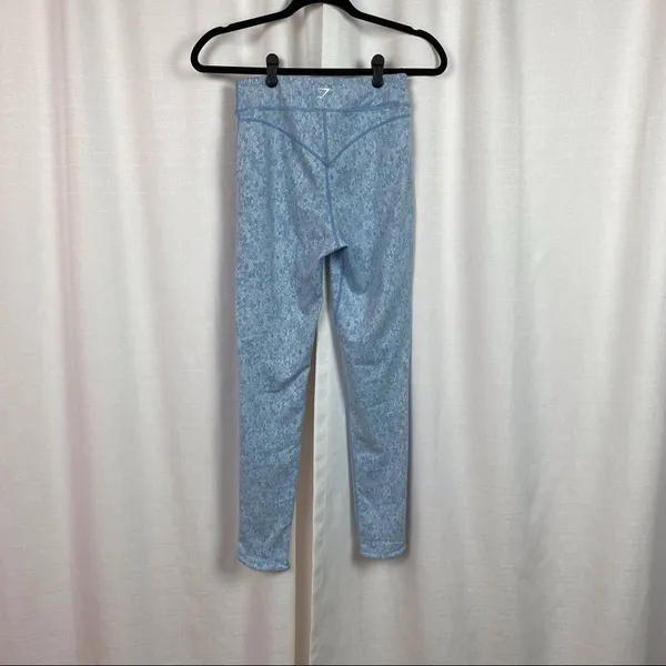Gymshark Malibu Blue Fleur Texture Leggings Sz.M - Image 4