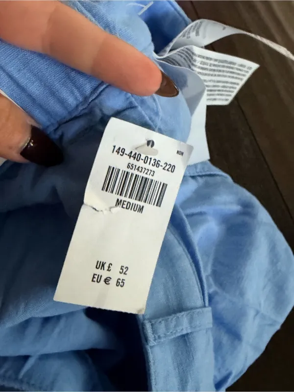 NWT Abercrombie & Fitch Light Blue Linen Shorts - Image 4