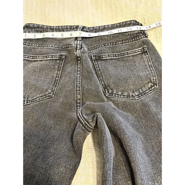 PacSun Mom Jeans Size 26 Black Gray Wash High Rise Straight Leg - Image 6