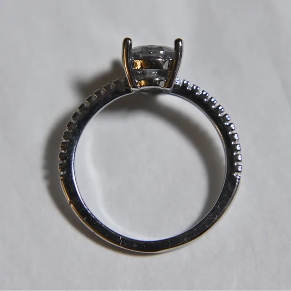 Dazzling Silver Teardrop Pear Shape Ring 7 new gift Black Quartz formal bride - Image 3