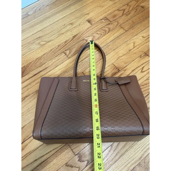 Michael Kors‎ Brown Leather Kali Shoulder Tote Bag Purse - Image 11