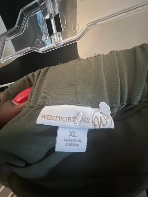 Olive green high low skirt Westport 1962 XL - Image 3