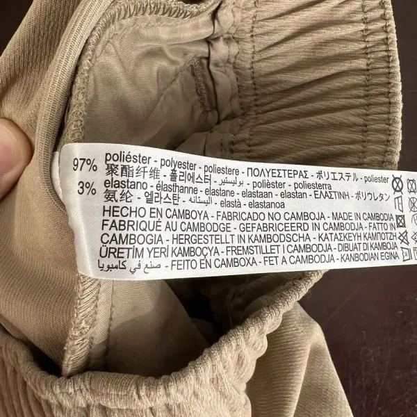 Zara High Rise Waist Jogger Pants Women's Size Small Ankle Zipper Beige Pull On‎ - Image 9
