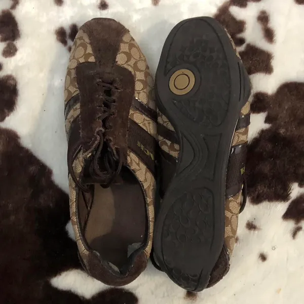 Vintage Y2K Coach Remonna Brown Signature Logo Sneakers Trainers Lace Up Suede 7200086/K14 - Image 5