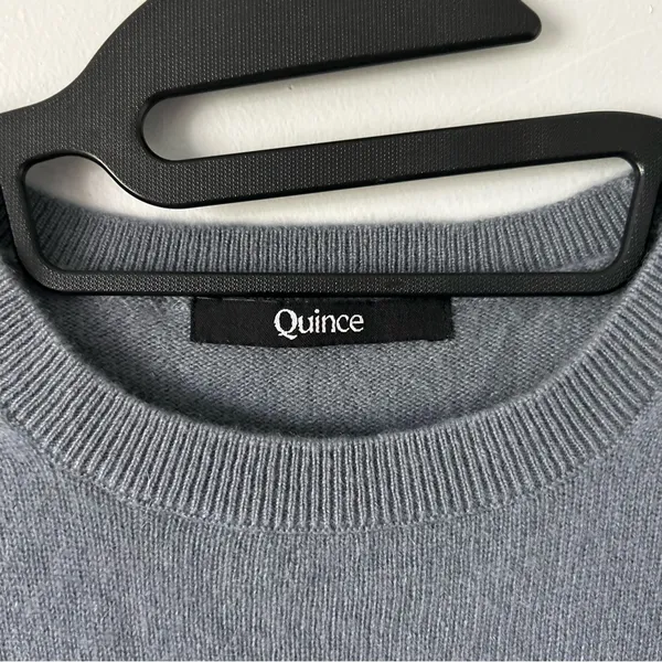 Quince 100% Cashmere Muted Grey Blue Crewneck Sweater Small Minimalist Capsule - Image 2