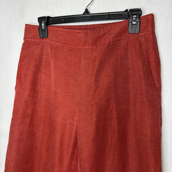 Club Monaco Rust Wide-Leg Linen Blend Pants‎ - Image 4