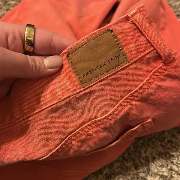 American Eagle Hi-Rise Girlfriend Jeans Red 14 X-Short - Image 3