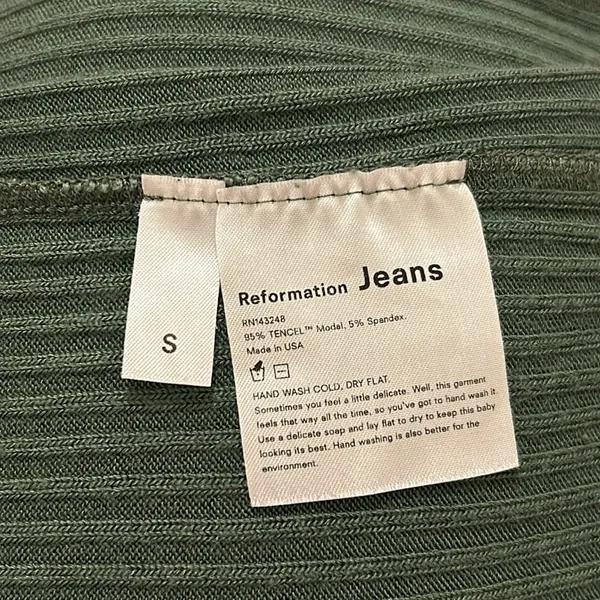 Reformation Ribbed Knit Leia Mock Turtleneck Top in Sage Gren New Size Small - Image 10