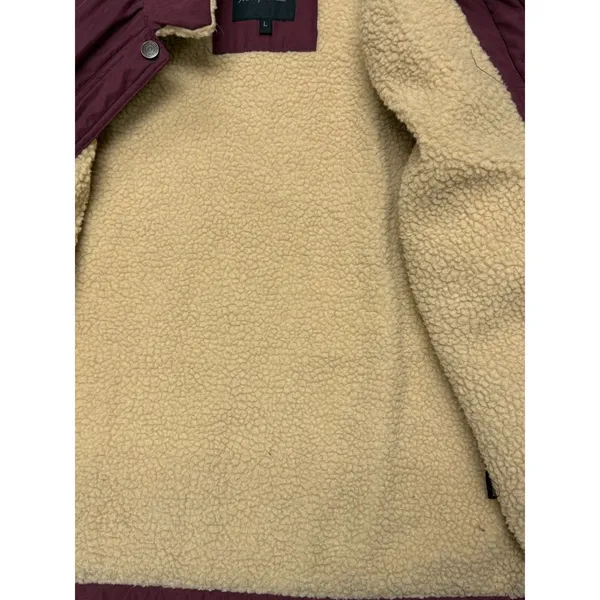 Aeropostale Burgundy Red‎ Sherpa Coat Mens Large Button Front - Image 6