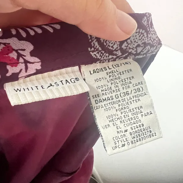 White Stag Vtg Y2k 2000s Midi Skirt Size Large Pink Floral Ruffles Asymmetrical Fairy - Image 3