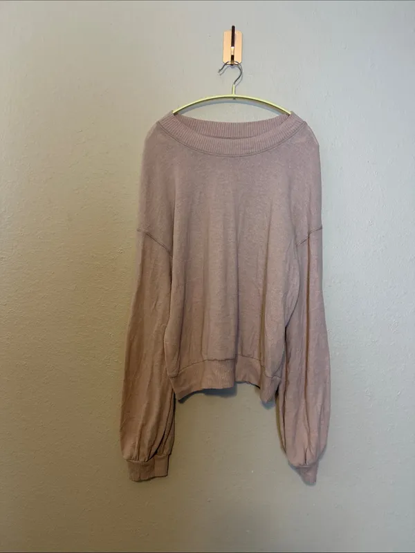 Free‎ People Beach TGIF Almond Sweatshirt Size Medium - Image 4