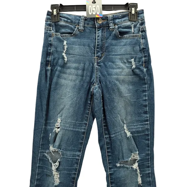 So Distressed Ultimate High Rise Denim Jeggings‎ Blue Pants Jeans Skinny 3 - Image 3
