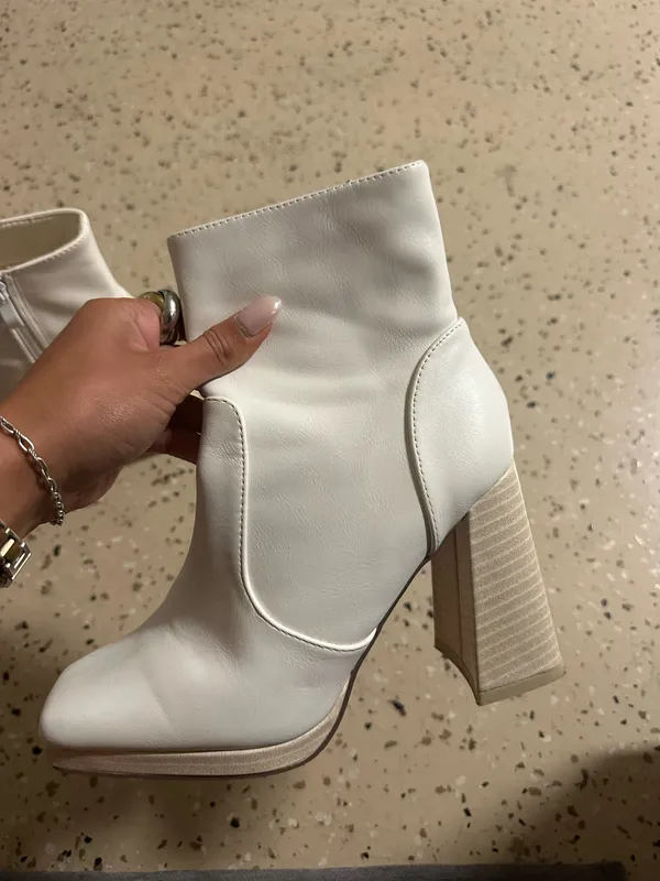 Lulus White Booties Ankle - Image 3