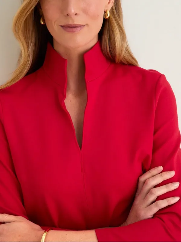 NWT Tuckernuck 3/4 Sleeve Ponte Clifton Dress in Red Size XS - Image 4
