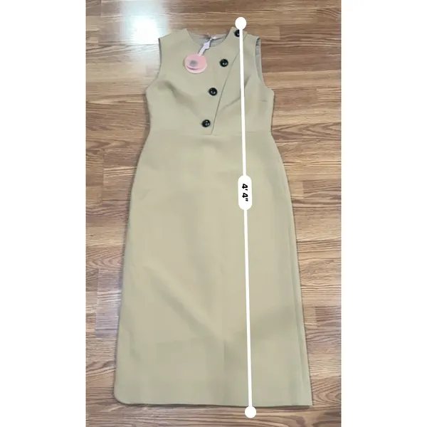 ALEXIS Lena Camel Midi Dress Women’s Large Retro Classic Neutral Chic - Image 9