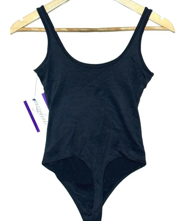 Abercrombie & Fitch Soft AF Black Ribbed Sleeveless Tank Bodysuit Womens Size XS - Image 3