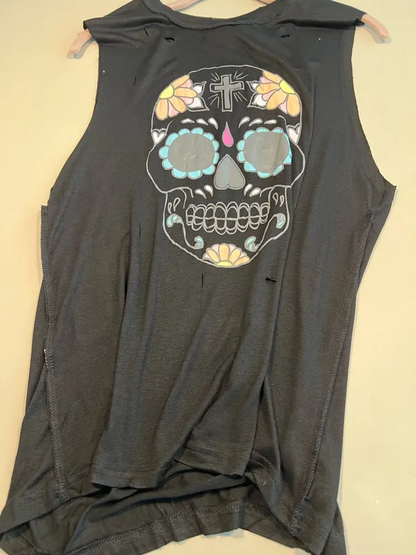 Sabo Skirt Skull distressed muscle top - Image 6