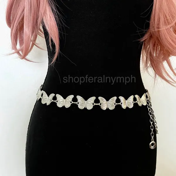 Silver Y2K Butterfly Fairycore Chain Belt, Fits 23-41.5 Inches, X7GA1276 - Image 5