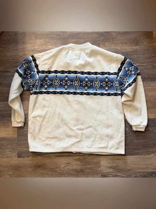 Vintage 80s/90s J Designs USA Aztec Southwestern Fleece Jacket - Image 2