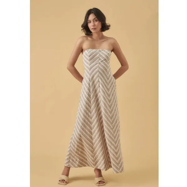 Mon Renn Euphoria Strapless Dress - Chevron Stripe - Image 2