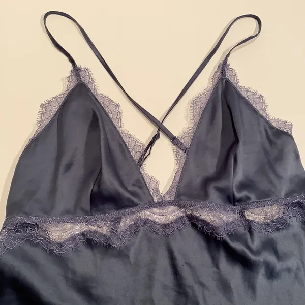 Victorias Secret night gown lace trim L purple - Image 10