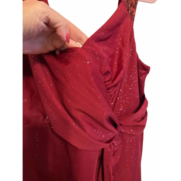 NWT EverPretty Red Sequin Formal Gown - Size 22 - Image 11