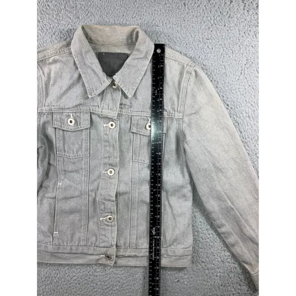 Vintage Guess USA Women M Gray Denim Trucker Jacket 90s American Tradition Flaw - Image 14