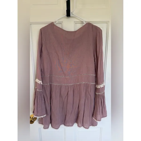 Show Me Your Mumu Romina Tunic Dress Mauve Boho Bell Sleeve Medium‎ - Image 5