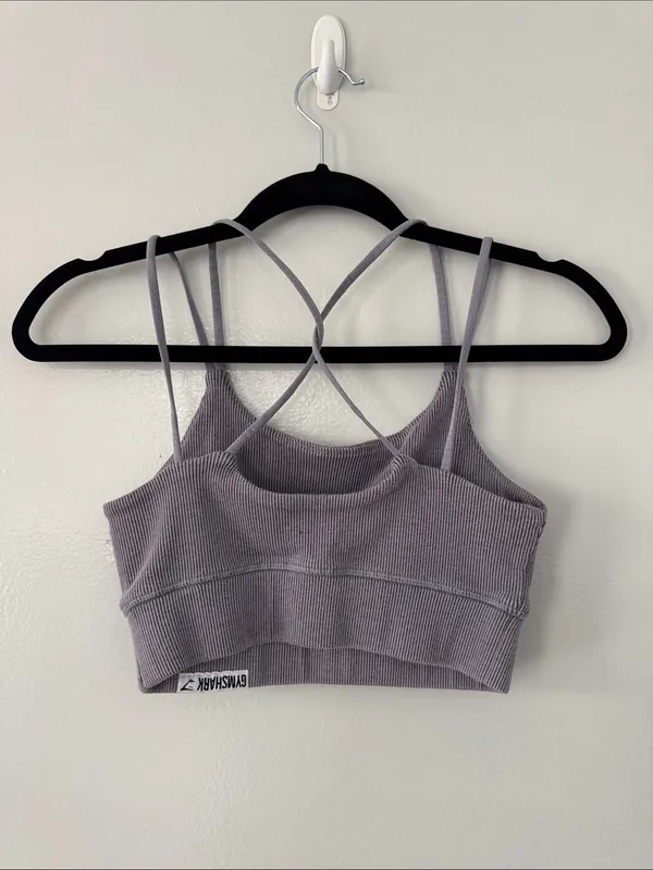 Gymshark Workout Sports Bra Ribbed Fair Condition Signs of Wear Gym Yoga - Image 2