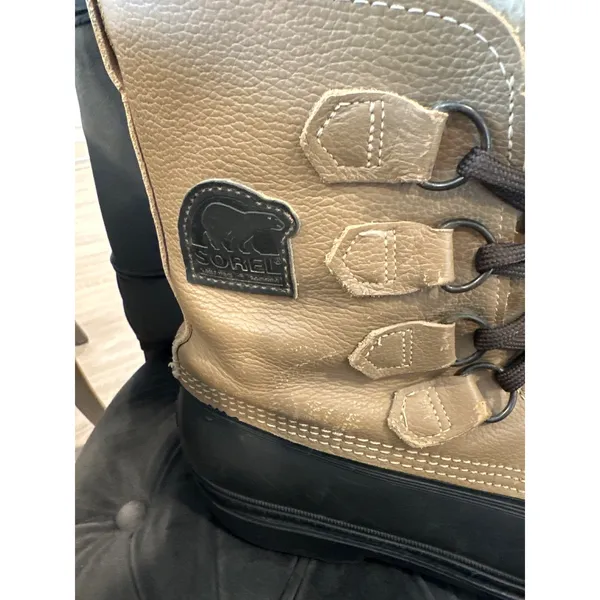 Sorel Women's Winter Snow Boots Tan Leather Waterproof Insulated Size 8 - Image 2