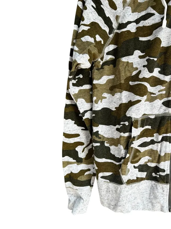 Nike Gym Vintage Camo Full Zip Hoodie Jacket Womens Small Green Black Y2K - Image 4