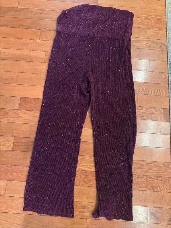 NWT Wild Fable Merlot Sequin Strapless Wide-Leg Jumpsuit - Size 2X - Image 3