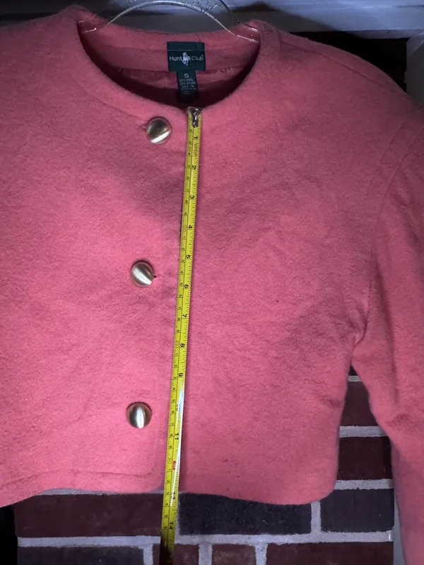 Vintage Hunt Club Cropped Coral Cardigan - Image 9