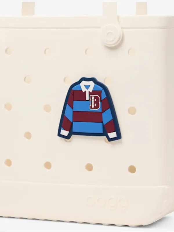 NWT Bogg Bag Rugby Shirt Bogg Bits Blue Red Bag Charm Accessory - Image 2