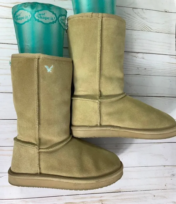 American Eagle Outfitters AE Suede Faux Fur Lined Boots Tan Size 6 US / 36 EUR * - Image 9