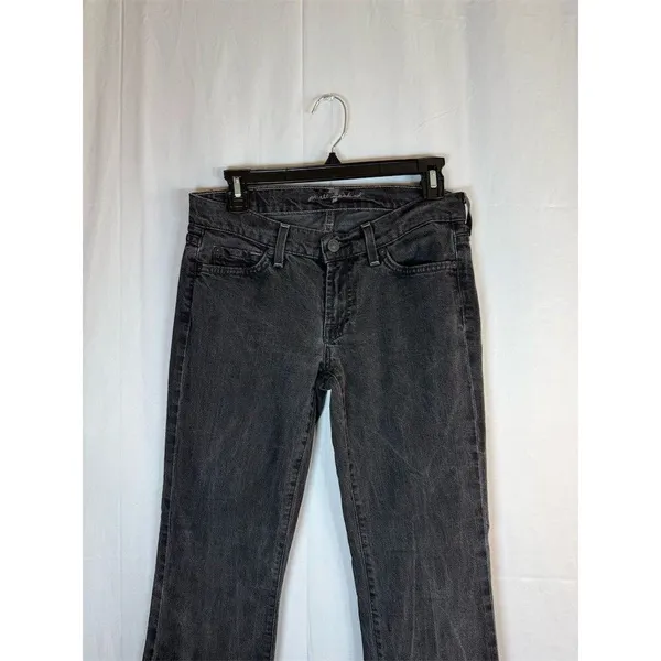 7 For All Mankind Jeans Womens Black Charcoal Wash Straight Leg 32 Inseam - Image 3
