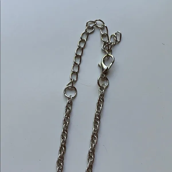 Boho Faux Lapis Long SilverChain Pendant Necklace - Image 3